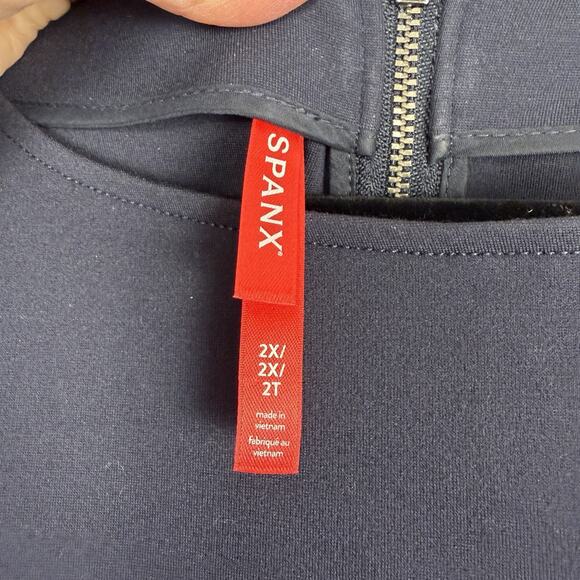 SPANX The Perfect Shift Classic Black Ponte Stretch Dress Size 2X 3/4 Sleeves - Picture 5 of 13